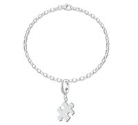 Lily Charmed Silver Jigsaw Charm Bracelet CBRSJZ-1 - Refined Craftsmanship | - Sterling Silver