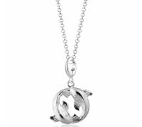 Lily Charmed Silver Koi Fish Pisces Zodiac Necklace CNSCKC-1 - Sterling Silver