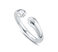 Lily Charmed Silver Open Paw Hug Ring RSOPH - Refined Craftsmanship | Acotis - Sterling Silver