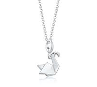 Lily Charmed Silver Origami Swan Necklace CNSOSW-1 - Bold Statement | Acotis - Sterling Silver