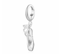 Lily Charmed Silver Pointe Ballet Shoe Charm CSRAD - Rhodium Plated / Sterling Silver