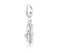 Lily Charmed Silver Scroll Graduation Charm CSSC - Classic Look | Acotis - Sterling Silver