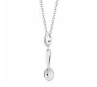 Lily Charmed Silver Spoon Necklace CNSSP-1 - Rhodium Plated / Sterling Silver