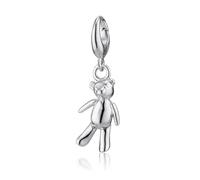 Lily Charmed Silver Vintage Teddy Bear Charm CSVT - Rhodium Plated / Sterling Silver