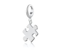 Lily Charmed Sterling Silver Jigsaw Puzzle Piece Charm with universal clasp for Women. Designed in the UK