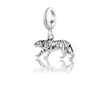 Lily Charmed - Wild Animal Charm in 925 Sterling Silver or 18ct Gold Plated | Clip-On Clasp | Compatible with Major Jewellery Brands | Designed in the UK (Sterling Silver Tiger Charm)