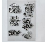 Lily Craft 1pc Halloween Boo Trick or Treat Clear Stamps for Card Making Decoration and DIY Scrapbooking
