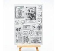 Lily Craft 1pc Vintage Flower Post Ticket Clear Stamps for Card Making Decoration and DIY Scrapbooking (Linda)
