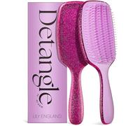 Lily England Curly Hair Brush for Detangling & Styling - Pain-Free Curl Brush for Wet & Dry with Flexible Bristles - Easy to Hold Hairbrush for Curly Women with 3c to 4c Hair, Purple Glitter