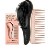 Lily England Detangle Hair Brush & Comb Set Girls - Wide Tooth & Tail Comb