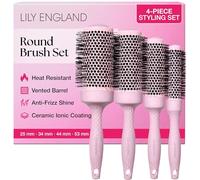 Lily England Round Brush Set with 4-Barrel Sizes for Voluminous Blowouts