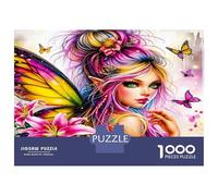 Lily Fairy 1000 Piece Jigsaw Puzzle Vibrant Pixie Charm Puzzle for Adults Recycled Cardboard Educational Game Challenge Fun Home Activity Great Gift for Family Lovers Cognitive Development 70x50cm/100