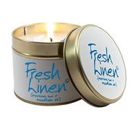 Lily-Flame Fresh Linen Tin, White, 7.7cm l x 7.7cm w x 6.6cm h