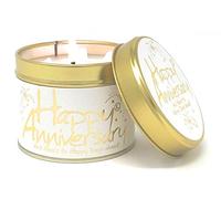 Lily Flame Happy Anniversary Tin Candle - Congratulate with Lily Flame Tin Candle - with Soft Scents - Cruelty Free and Vegan Friendly