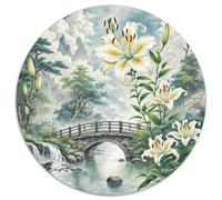 Lily Flower 1000 Piece Round Puzzles for Adults Plant Jigsaw Smooth Edging Reliever Difficult Challenge 1000pcs (67.5x67.5cm)