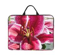 Lily Flower 14 Inch Printed Laptop Sleeve, 600d Oxford-Cloth Shockproof Laptop Case With Thickened Pearl Cotton,Waterproof Portable Laptop Handbag Cover