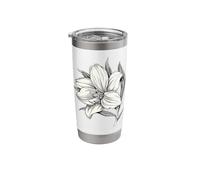 Lily Flower Blackwork Stainless Steel Insulated Tumbler