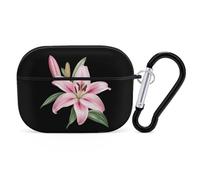 Lily Flower Cute Earbuds Case Compatible with Airpods Pro Wireless Headphones Cover with Carabiner
