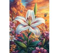 Lily Flower in A Blooming Meadow 1000 Piece Jigsaw Puzzle for Adults Teens Wildlife Pet Study Break Relaxation Brain Exercise Colourful Design Great Gift for Students 1000 PCS