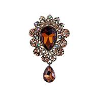 Lily Flower Inlaid Rhinestones Alloy Zirconia Pendant Brooch Pin Women Accessories
