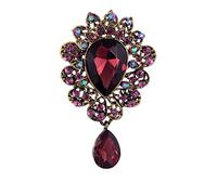 Lily Flower Inlaid Rhinestones Alloy Zirconia Pendant Brooch Pin Women Accessories