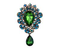 Lily Flower Inlaid Rhinestones Alloy Zirconia Pendant Brooch Pin Women Accessories