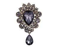 Lily Flower Inlaid Rhinestones Alloy Zirconia Pendant Brooch Pin Women Accessories