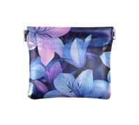 Lily Flowers Neon Color Luminous Women's Small Leather Change Purse Waterproof Jewelry for Women Boys Girls