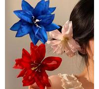 Lily Hair Clip Flower 12 cm Blue Pink Red Hawaiian Hair Clip Flower Side Lily Floral Hair Clips Women's Colourful Tropical Hair Clips Flowers Summer Beach Holiday Lily Flower Hair Clip Hair
