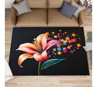 Lily Hallway Rug - 70 x 120 cm Florals Runner Rugs for Kitchen, Flowers Corridor Short Pile Rug Anti Slip for Nursery Kids Bedroom Bedside