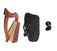 Lily Harp Package Includes: Roosebeck Lily Harp 8-string - Knotwork Design + Lily Harp Nylon Carry Case Bag New & Clip-on Chromatic Tuner