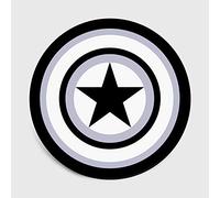 Lily&her friends - Fashion Pentagram Bedroom Living Room Suitable for Captain of America Themed Room Short Crystal Velvet Round Mat Carpet Pad, Floor Mat, Multi-function (Gray Shield, Diameter: 40cm)