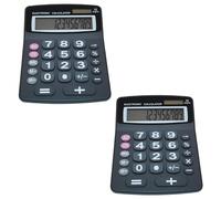 Lily' Home Jumbo 12 Digit, Solar Power, Large LCD Display - Desktop Calculator, Dual Power, Large Button Design, Battery Operation, Easy-to-Read Tilted, for Home, Office, School, Class & Business, 2PK