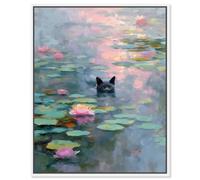 Lily Hunter II Framed Canvas Print Classic Cat Wall Art by Art Remedy, White Frame, 20 x 24