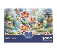 Lily Jigsaw Puzzle for Adults 1000 Piece with Letters on Back Educational Games Flower Challenging Game Creativity & Gift Giving 38x26cm/1000pcs