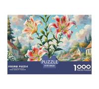 Lily Jigsaw Puzzle for Adults 1000 Piece with Letters on Back Educational Games Flower Challenging Games Creativity & Gift Giving 38x26cm/1000pcs