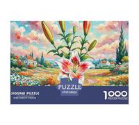 Lily Jigsaw Puzzle for Adults 1000 Pieces with Letters on Back Educational Game Flower Challenging Game Creativity & Gift Giving 38x26cm/1000pcs