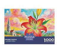 Lily Jigsaw Puzzle for Adults 1000 Pieces with Letters on Back Educational Games Flower Challenging Games Creativity & Gift Giving 38x26cm/1000pcs