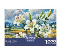 Lily Jigsaw Puzzles for Adults 1000 Piece with Letters on Back Educational Games Flower Challenging Games Creativity & Gift Giving 38x26cm/1000pcs