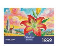 Lily Jigsaw Puzzles for Adults 1000 Piece with Letters on Back Educational Games Flower Challenging Games Creativity & Gift Giving 70x50cm/1000pcs