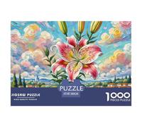 Lily Jigsaw Puzzles for Adults 1000 Pieces with Letters on Back Educational Games Flower Challenging Games Creativity & Gift Giving 38x26cm/1000pcs