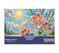 Lily Jigsaws Puzzles for Adults 1000 Piece with Letters on Back Educational Games Flower Challenging Games Creativity & Gift Giving 38x26cm/1000pcs