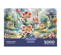 Lily Jigsaws Puzzles for Adults 1000 Pieces with Letters on Back Educational Games Flower Challenging Game Creativity & Gift Giving 70x50cm/1000pcs