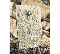 Lily Lady Stone Plaque Statue | UK Vintage Angel Fairy Garden Outdoor Ornament
