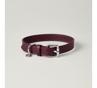 Lily & Leo Leather Flat Dog Collar - Burgundy - Size: Small