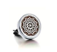 Lily & Loaf Car Aromatherapy Diffuser | Stainless Steel Vent Clip with 10 Reusable Pads | Refillable Essential Oil | Kaleidoscope Design