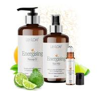 Lily & Loaf Energising Aromatherapy Gift Set - Trio: Room Mist, Massage Oil & Roller, Zesty Essential Oils for Mood, Body & Mind