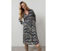 Lily & Me Anya Midi Shirt Dress Navy - 12 - Navy