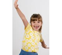 Lily & Me Girl's Mix Summer Everyday Jersey T-Shirt with Sunny Floral & Stripe Design in Yellow | Size: 7-8 Years Lily & Me Yellow 7-8 Years