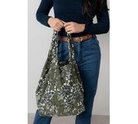 Lily & Me Harvest Print Cord Tote Bag - Moss